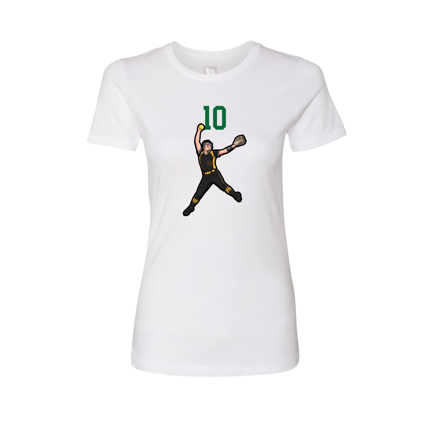 Fitted Women's Tee — Number Top in White
