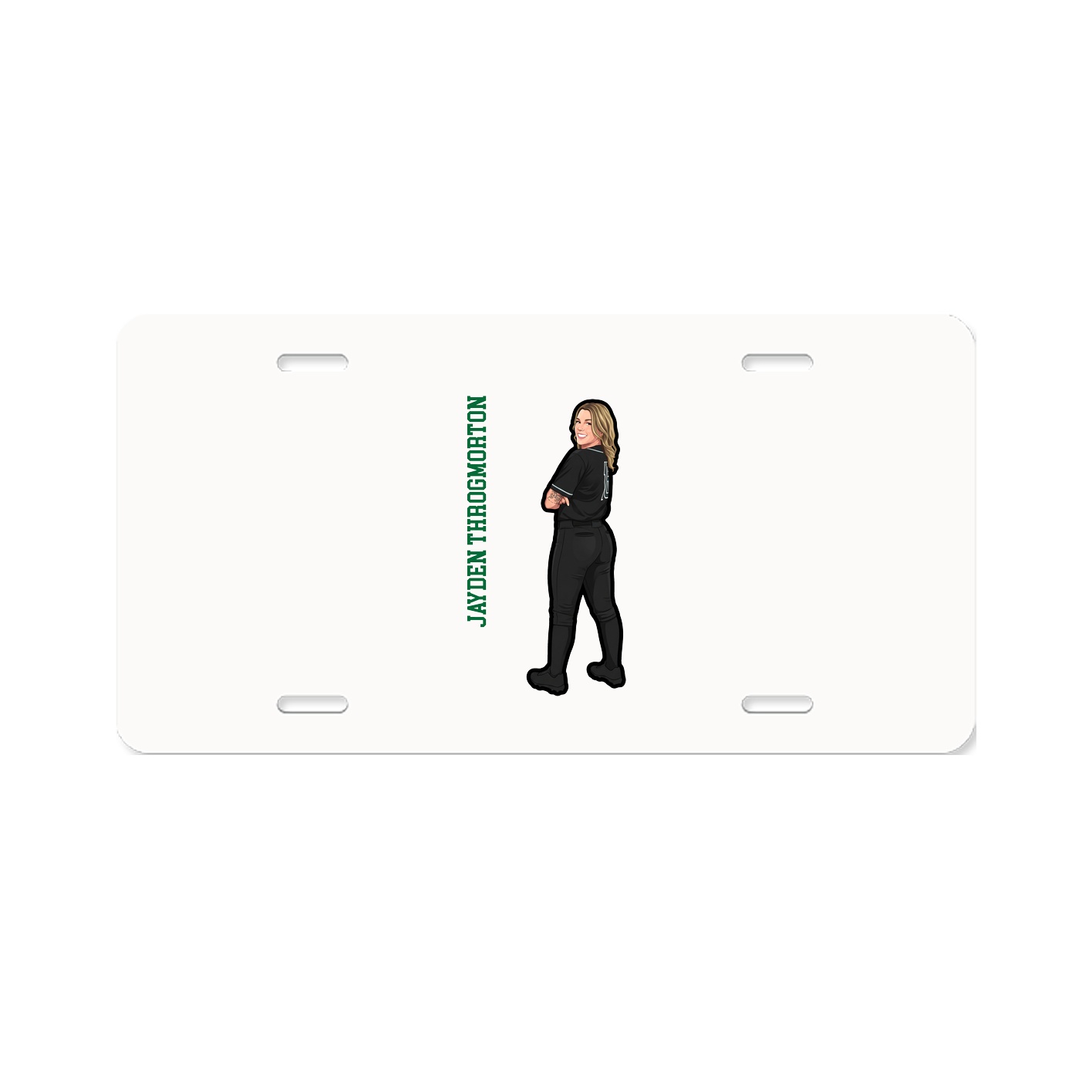 License Plate — Name Vertical in Classic