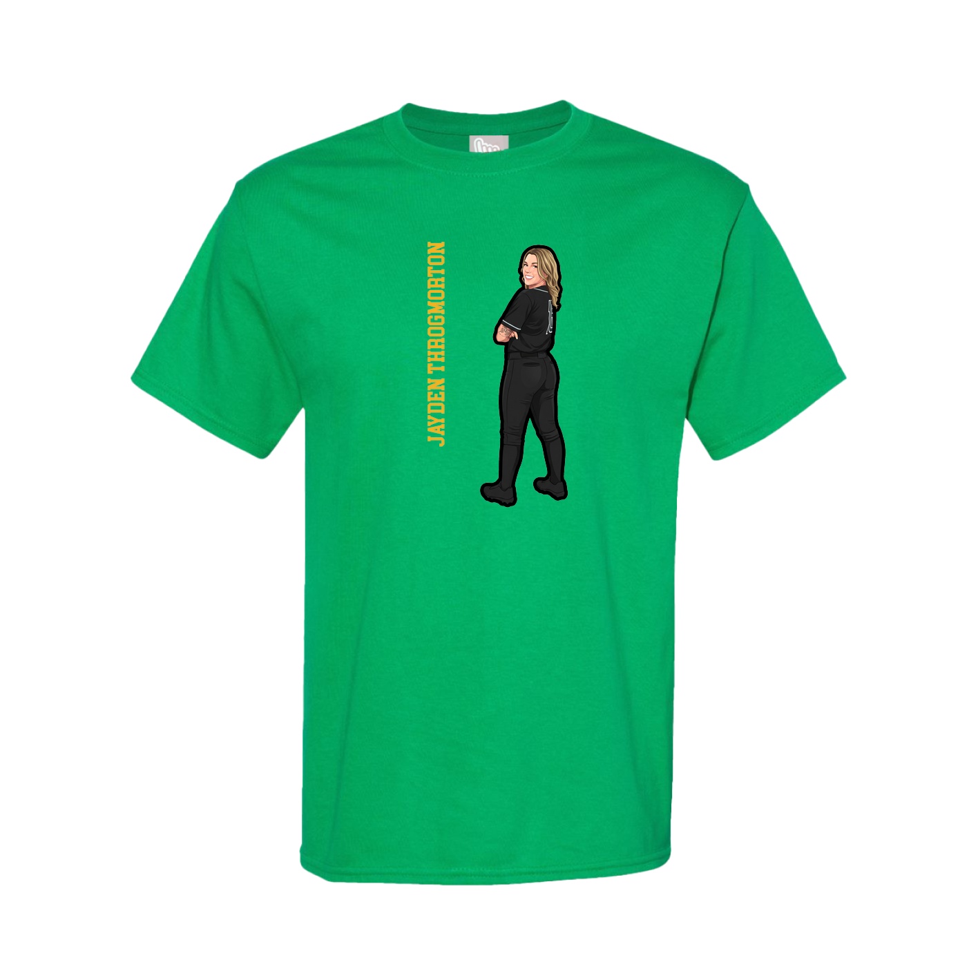 Tee — Name Vertical in Green