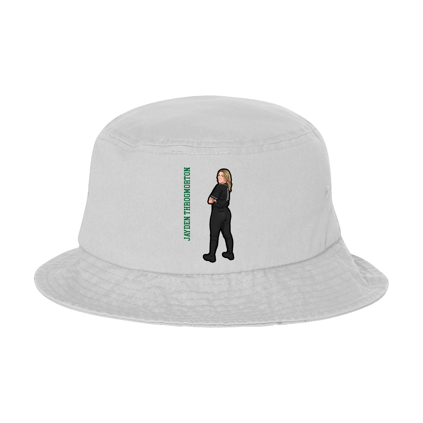 Bucket Cap — Name Vertical in White