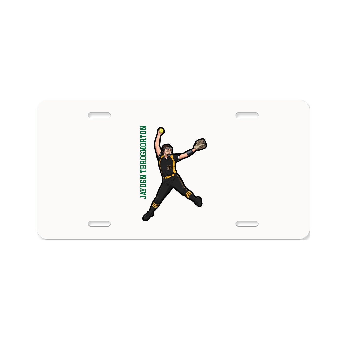 License Plate — Name Vertical in Classic