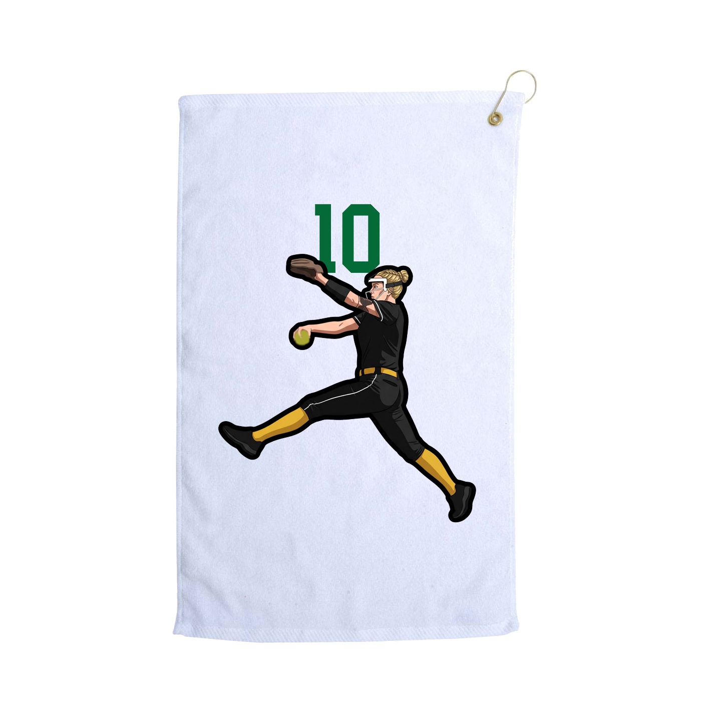 Golf Towel — Number Top in White