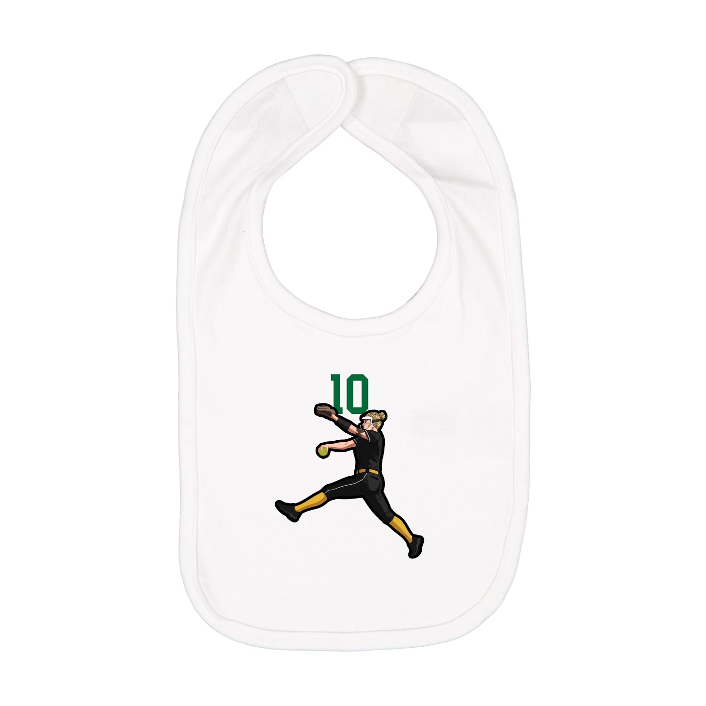 Infant Bib — Number Top in White