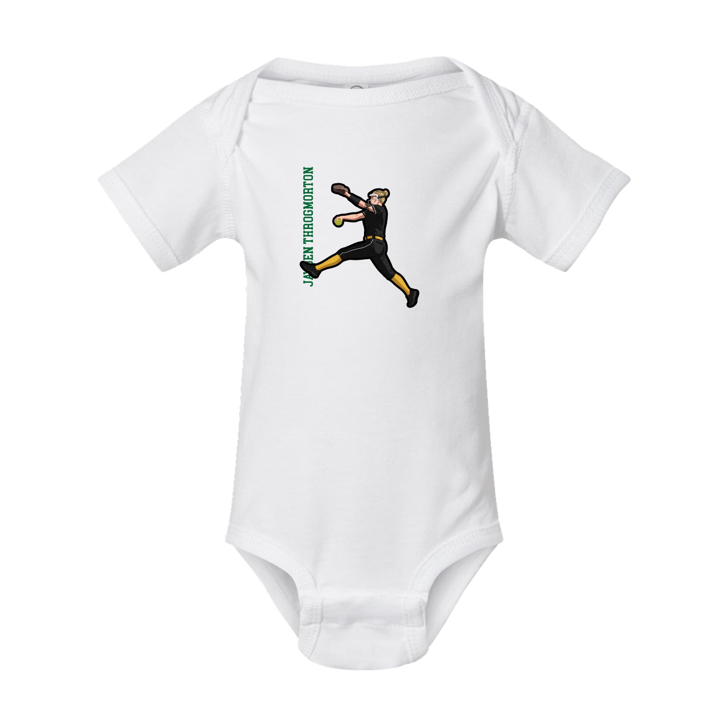 Baby Onesie — Name Vertical in White