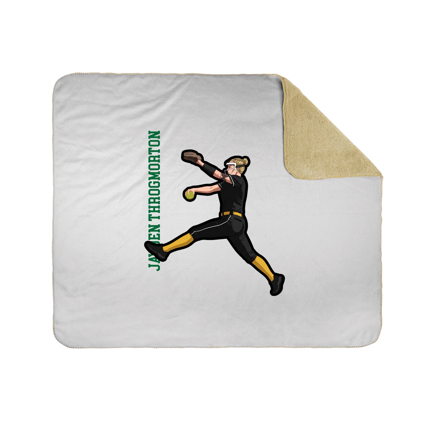 Throw Blanket — Name Vertical in White