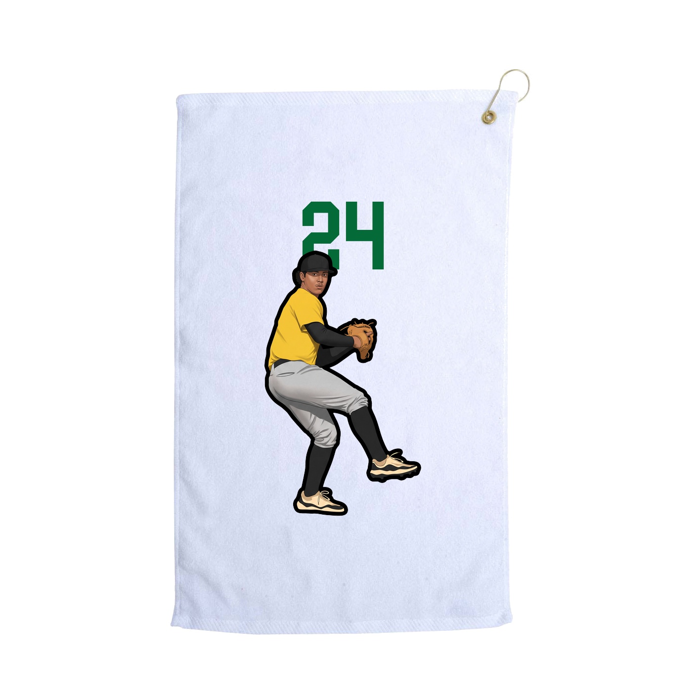 Golf Towel — Number Top in White