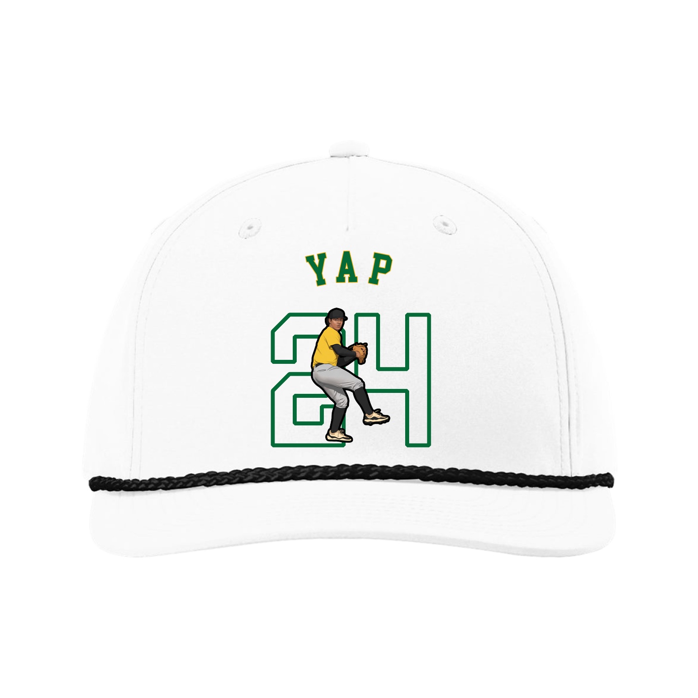 Five-Panel Classic Rope Cap — Shirsey Arch in White