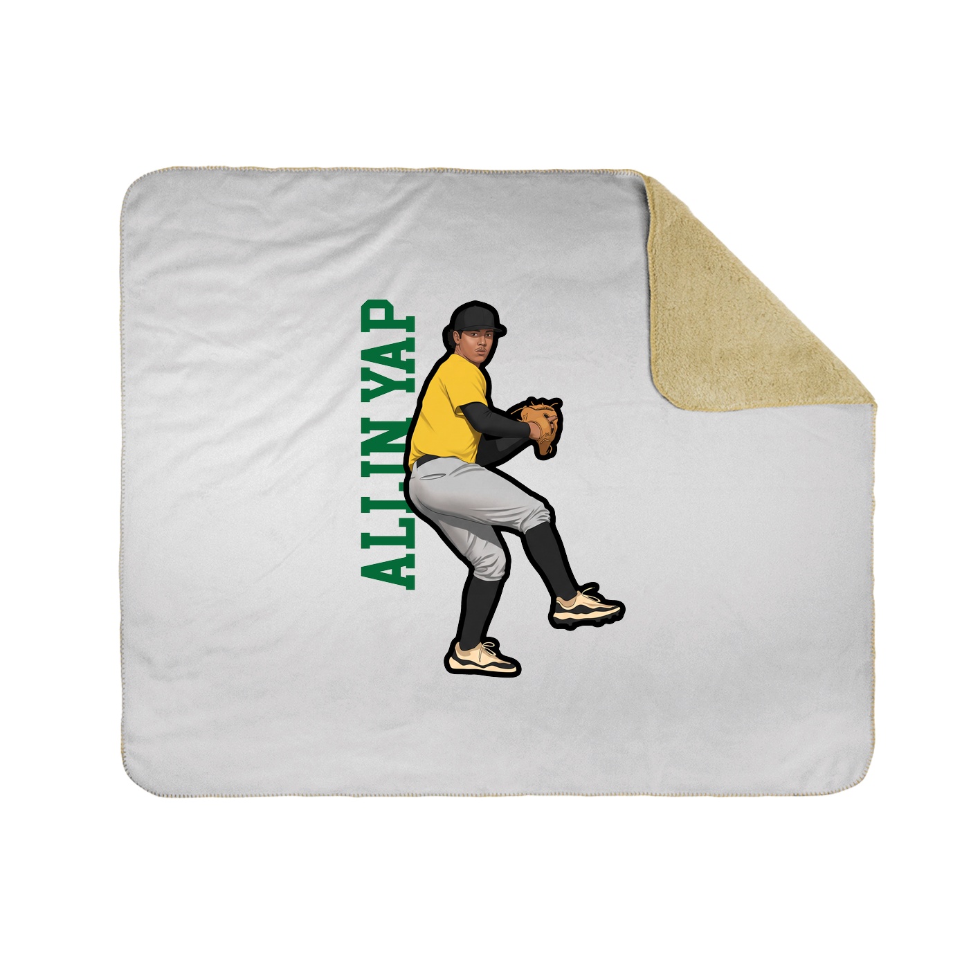 Throw Blanket — Name Vertical in White