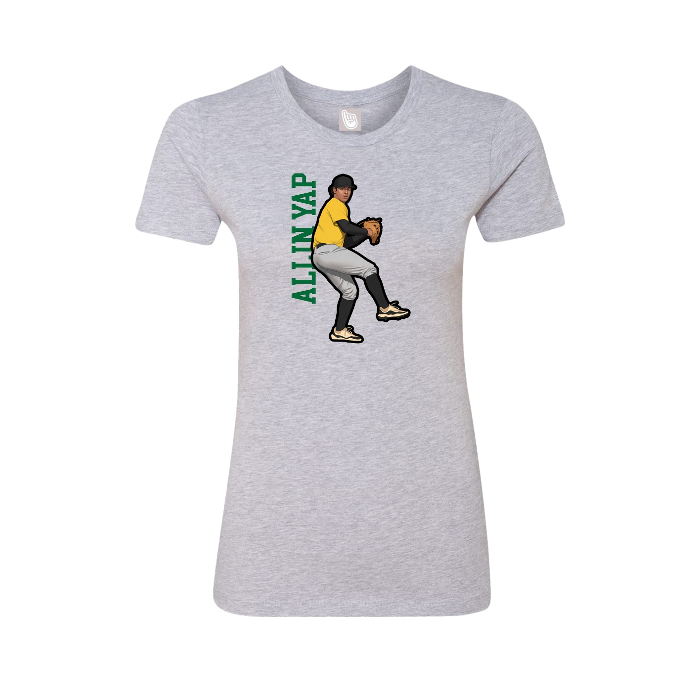 Womens Tee — Name Vertical in Grey