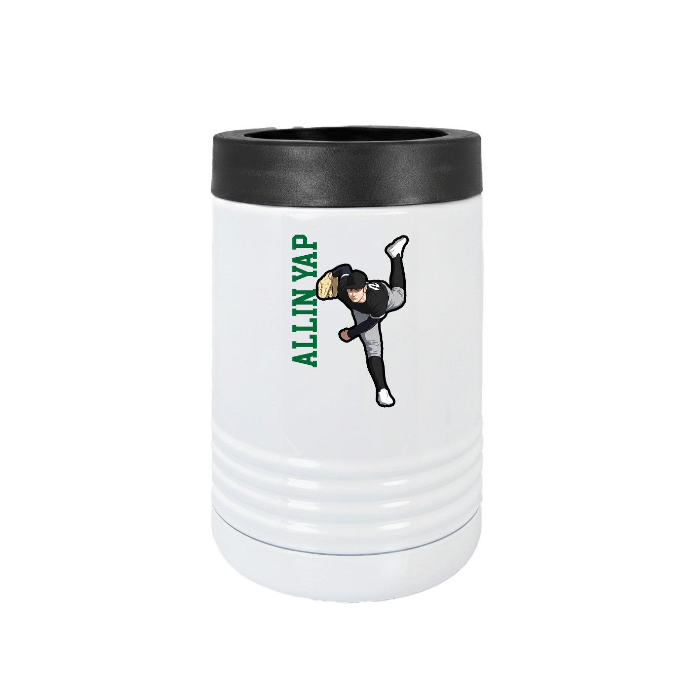 Beverage Holder — Name Vertical in White