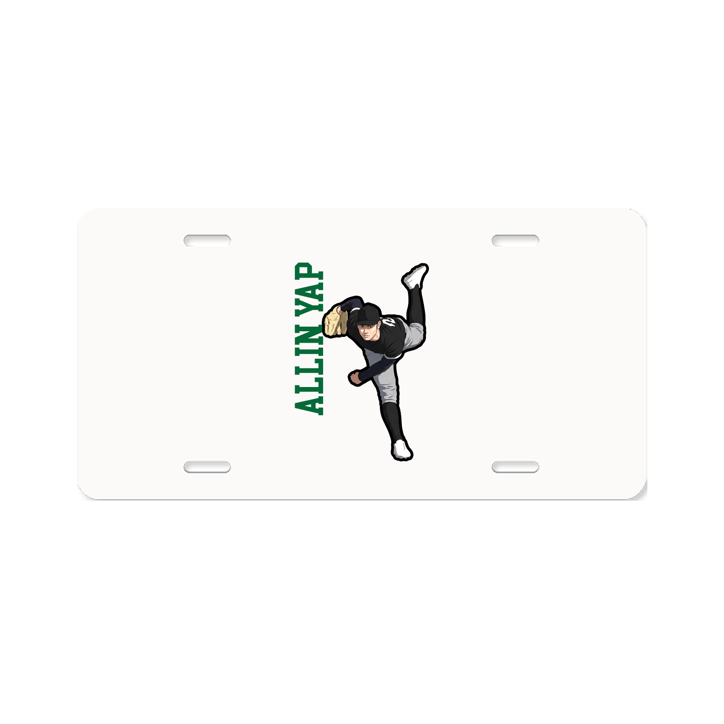 License Plate — Name Vertical in Classic