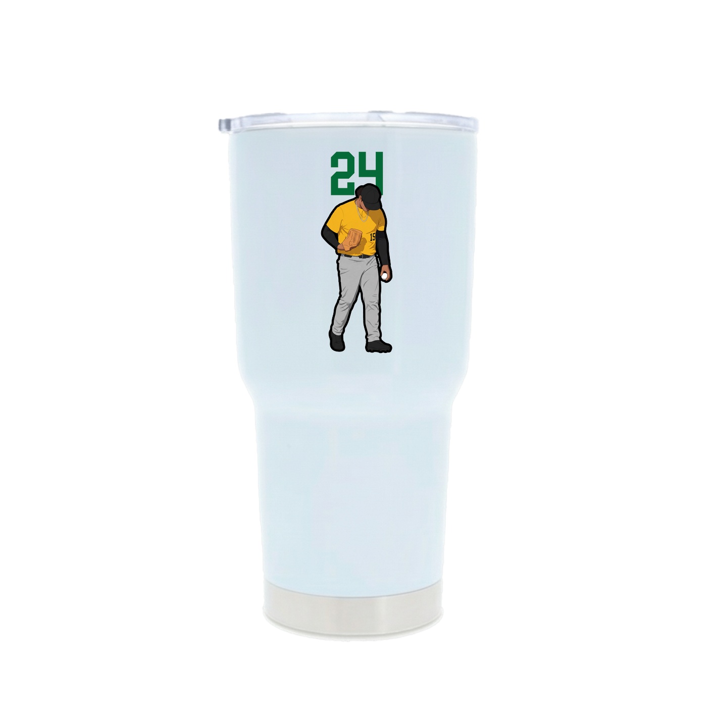 30oz Stainless Steel Tumbler — Number Top in White