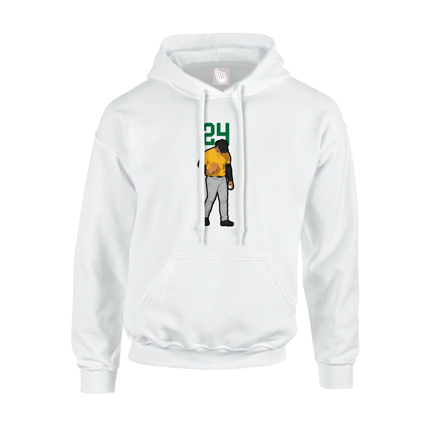 Youth Hoodie — Number Top in White