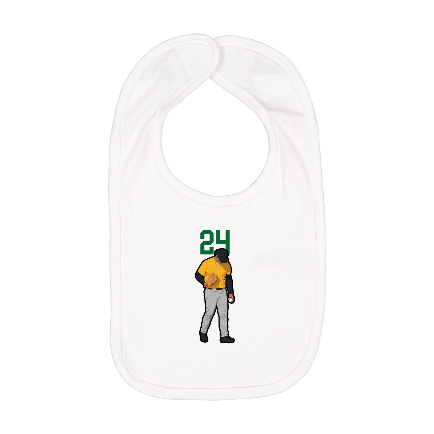 Infant Bib — Number Top in White