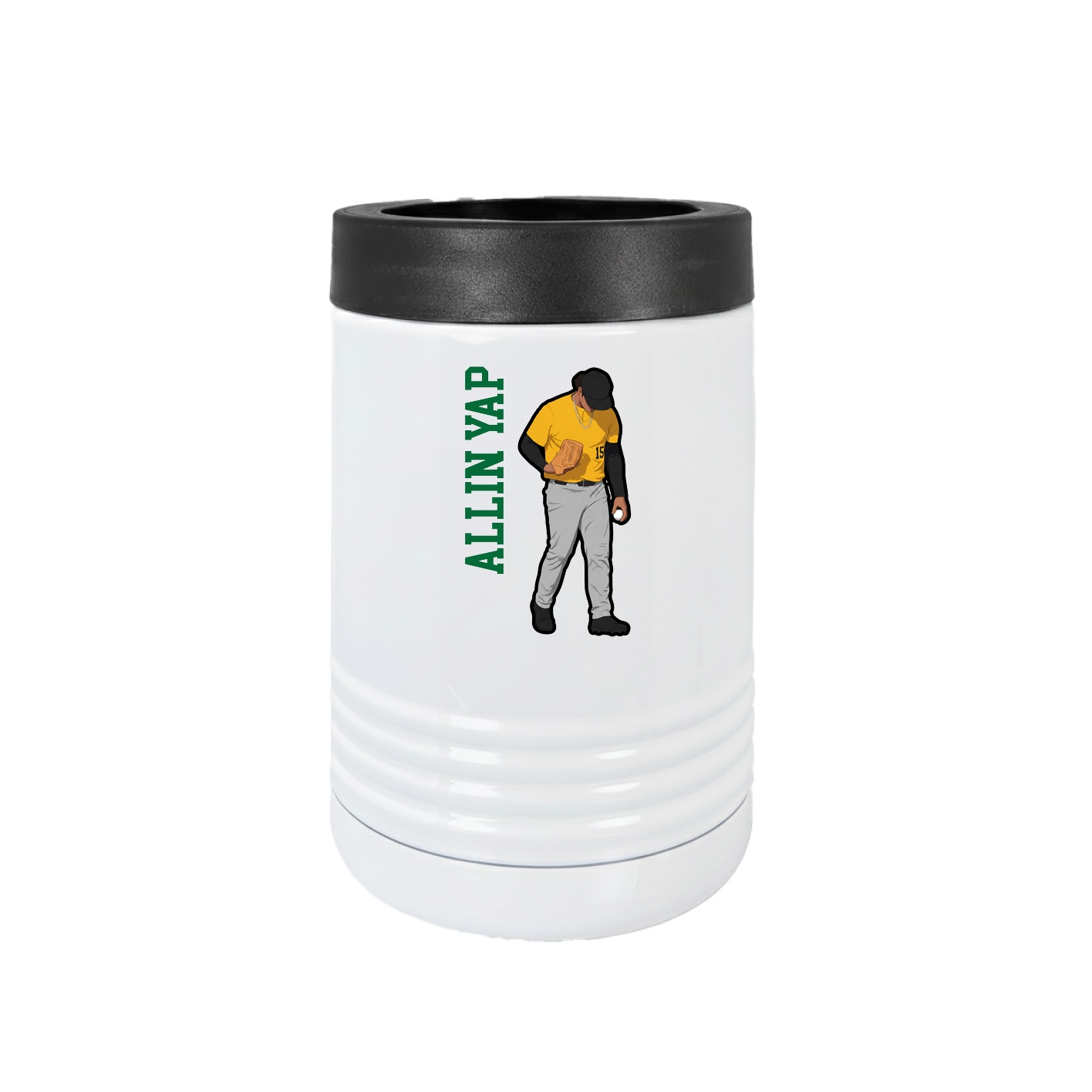 Beverage Holder — Name Vertical in White