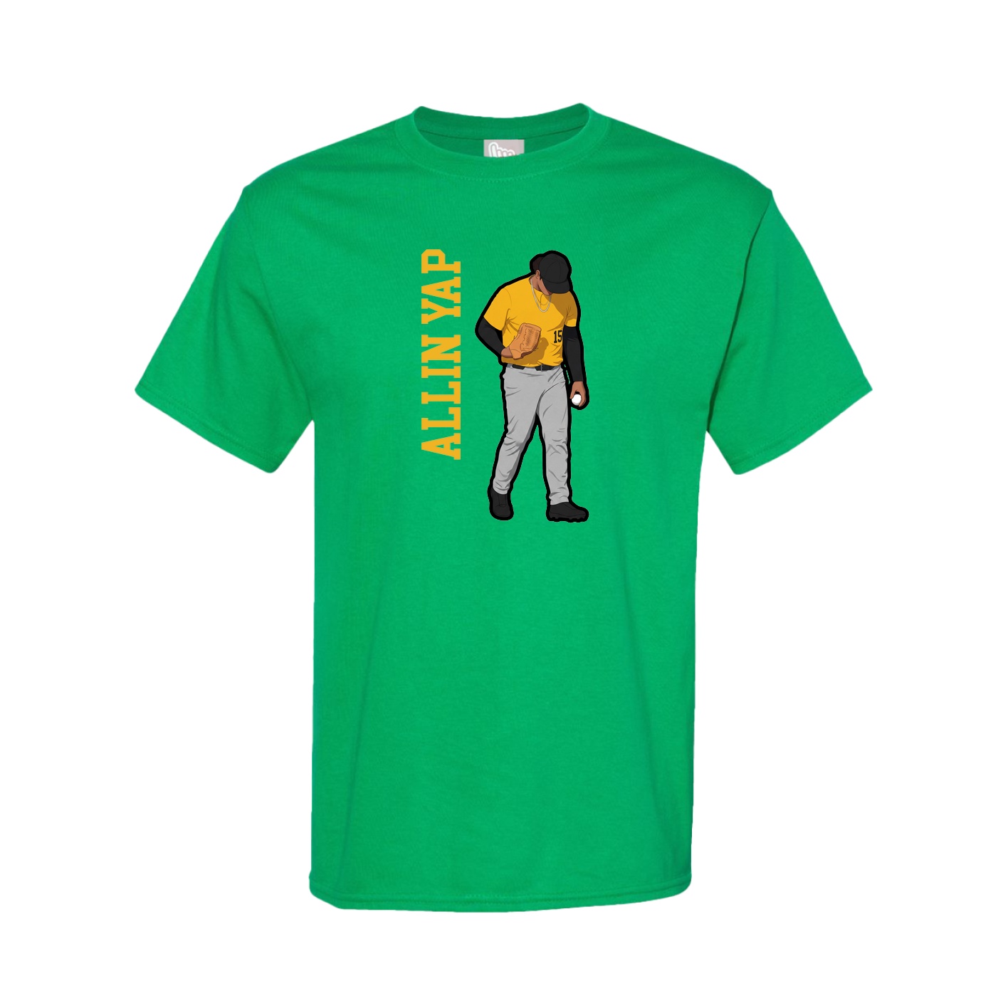 Youth Tee — Name Vertical in Green