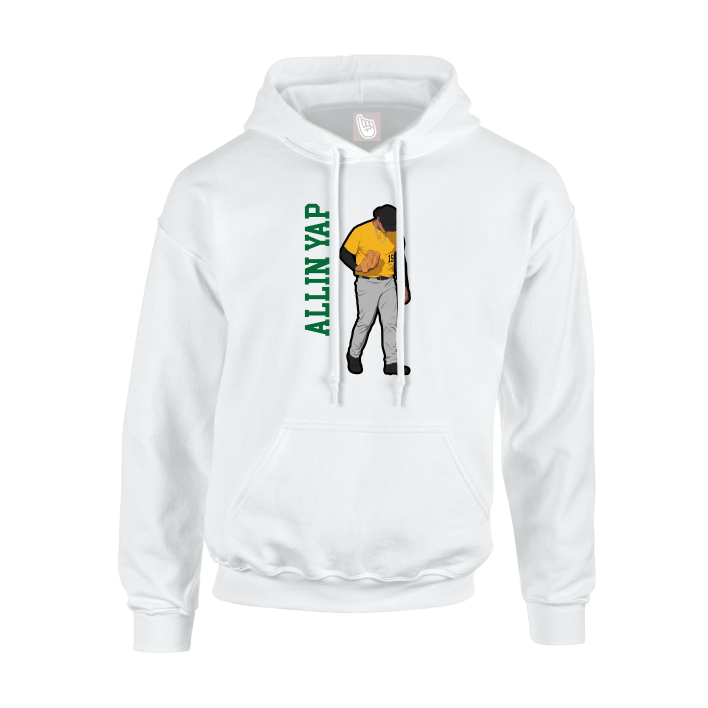 Hoodie — Name Vertical in White