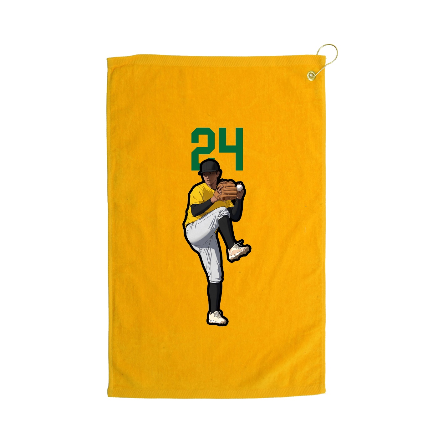 Golf Towel — Number Top in Gold