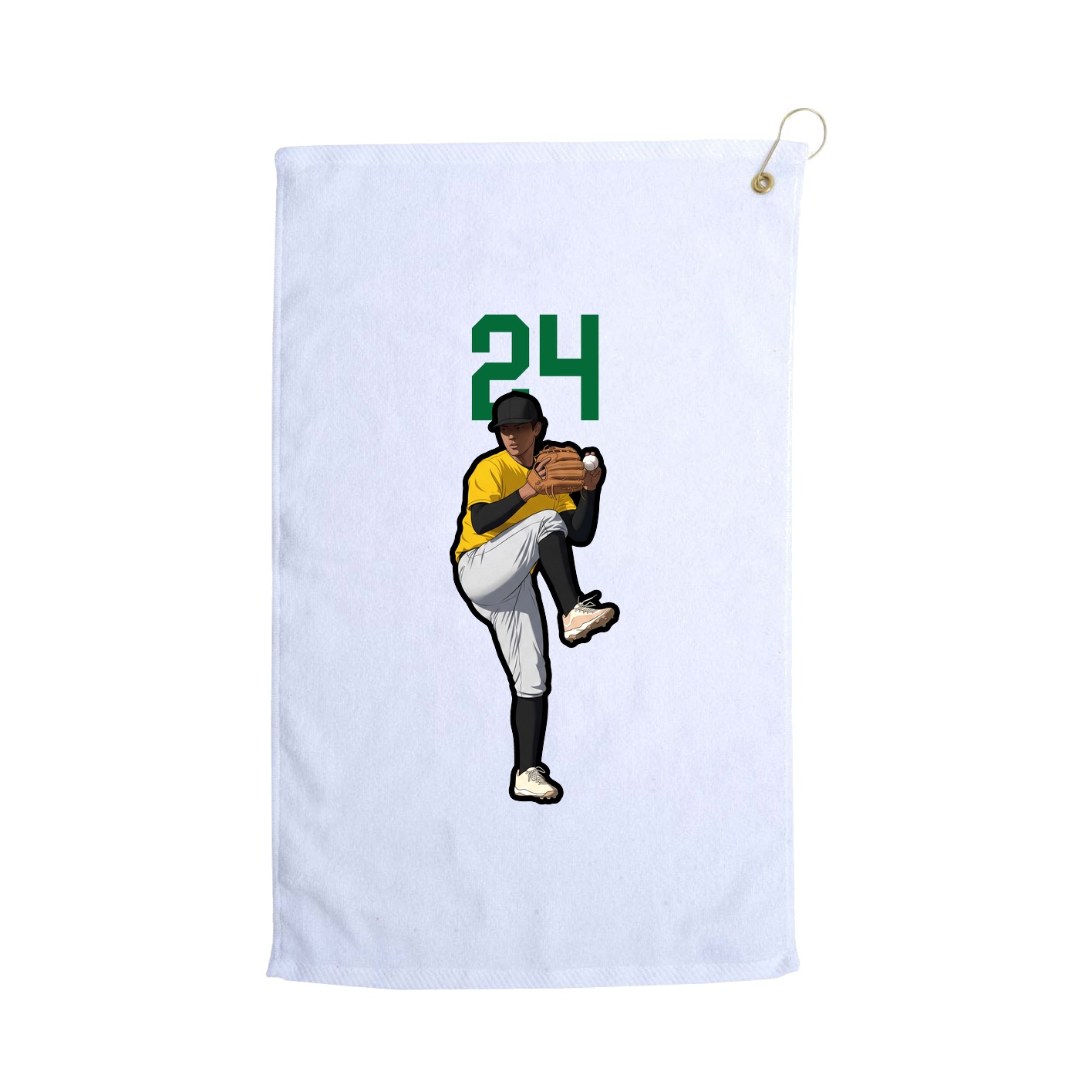 Golf Towel — Number Top in White
