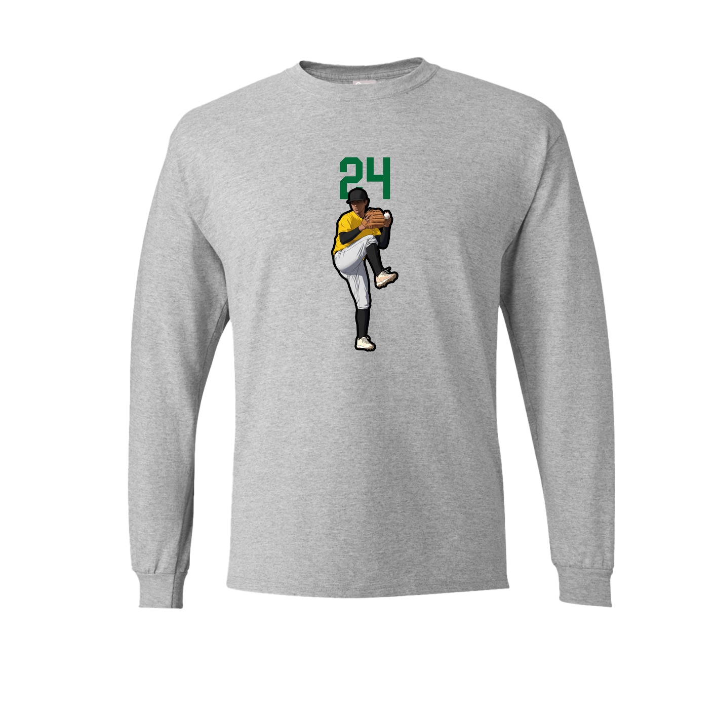 Long Sleeve Tee — Number Top in Grey
