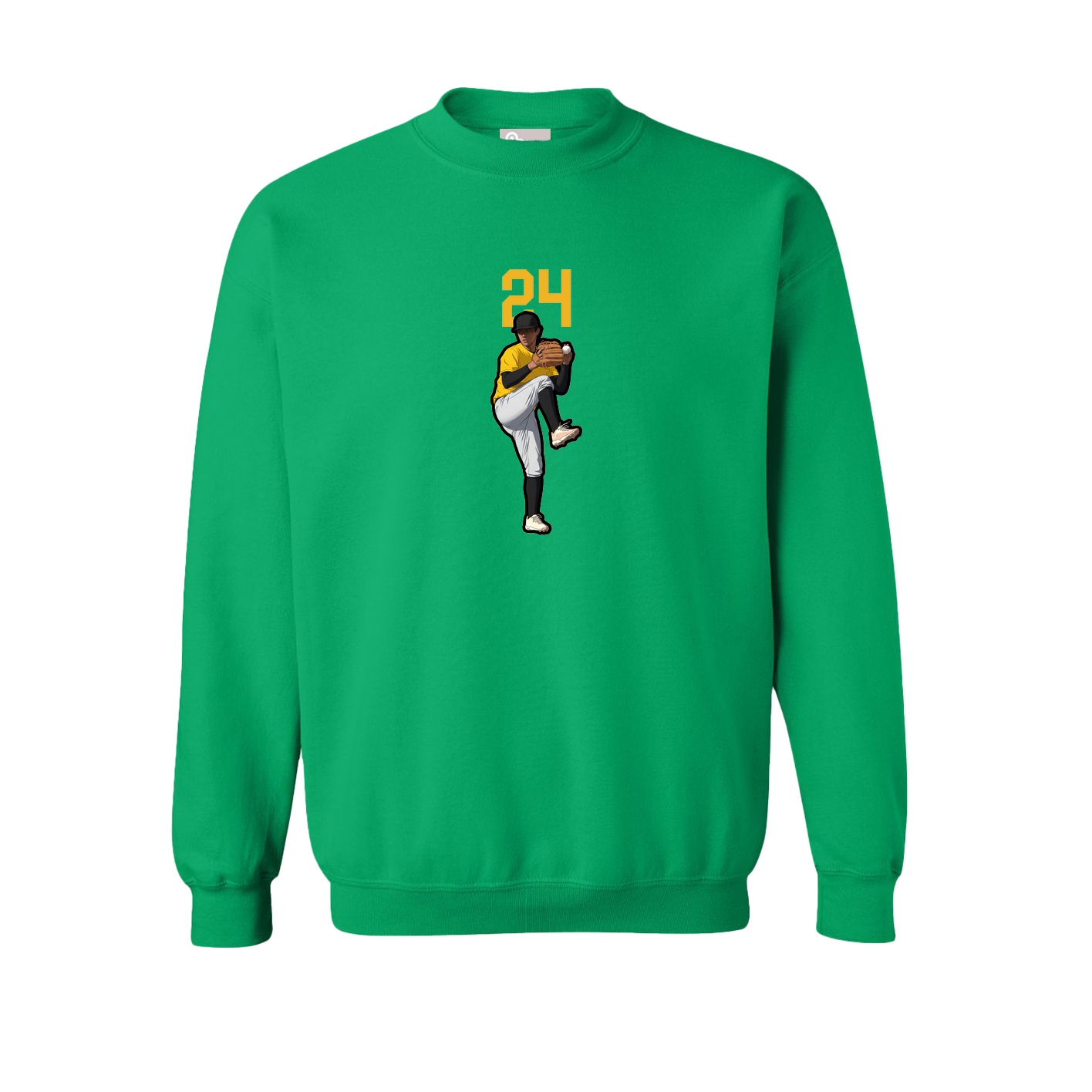 Fleece Crew — Number Top in Green