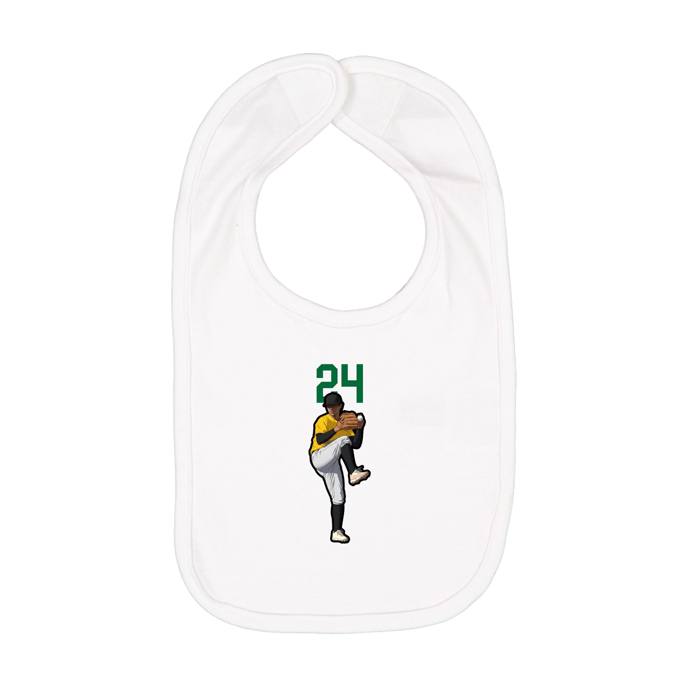 Infant Bib — Number Top in White