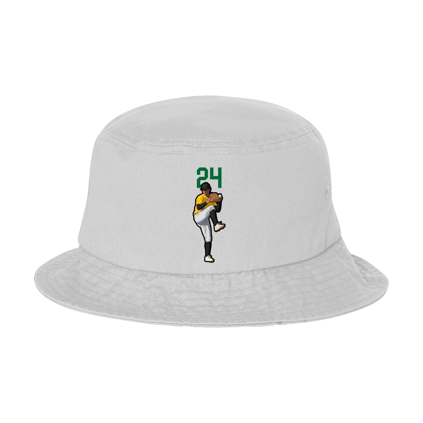 Bucket Cap — Number Top in White