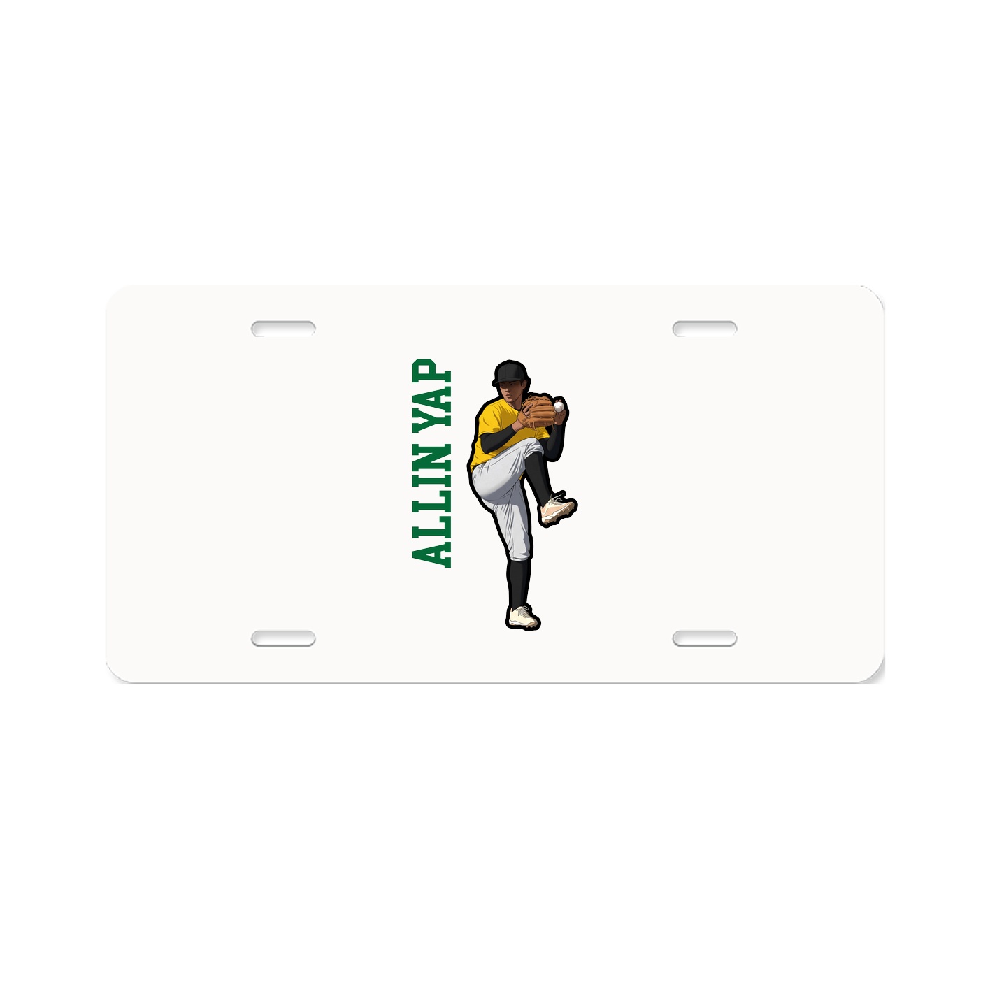License Plate — Name Vertical in Classic