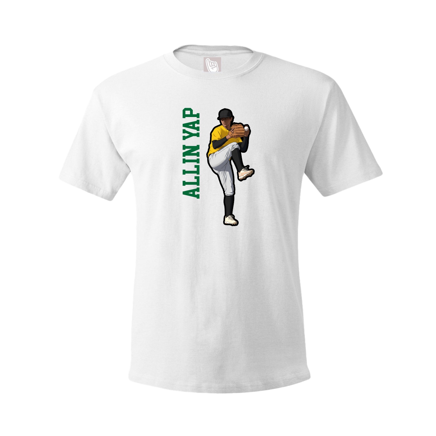 Youth Tee — Name Vertical in White