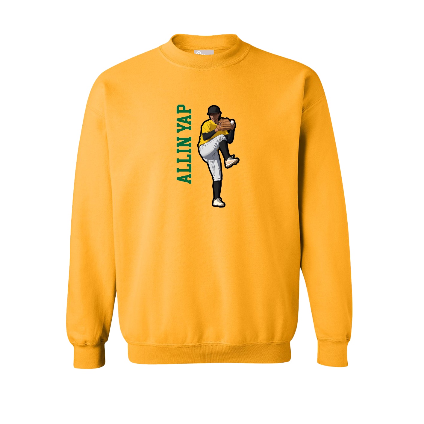 Fleece Crew — Name Vertical in Gold