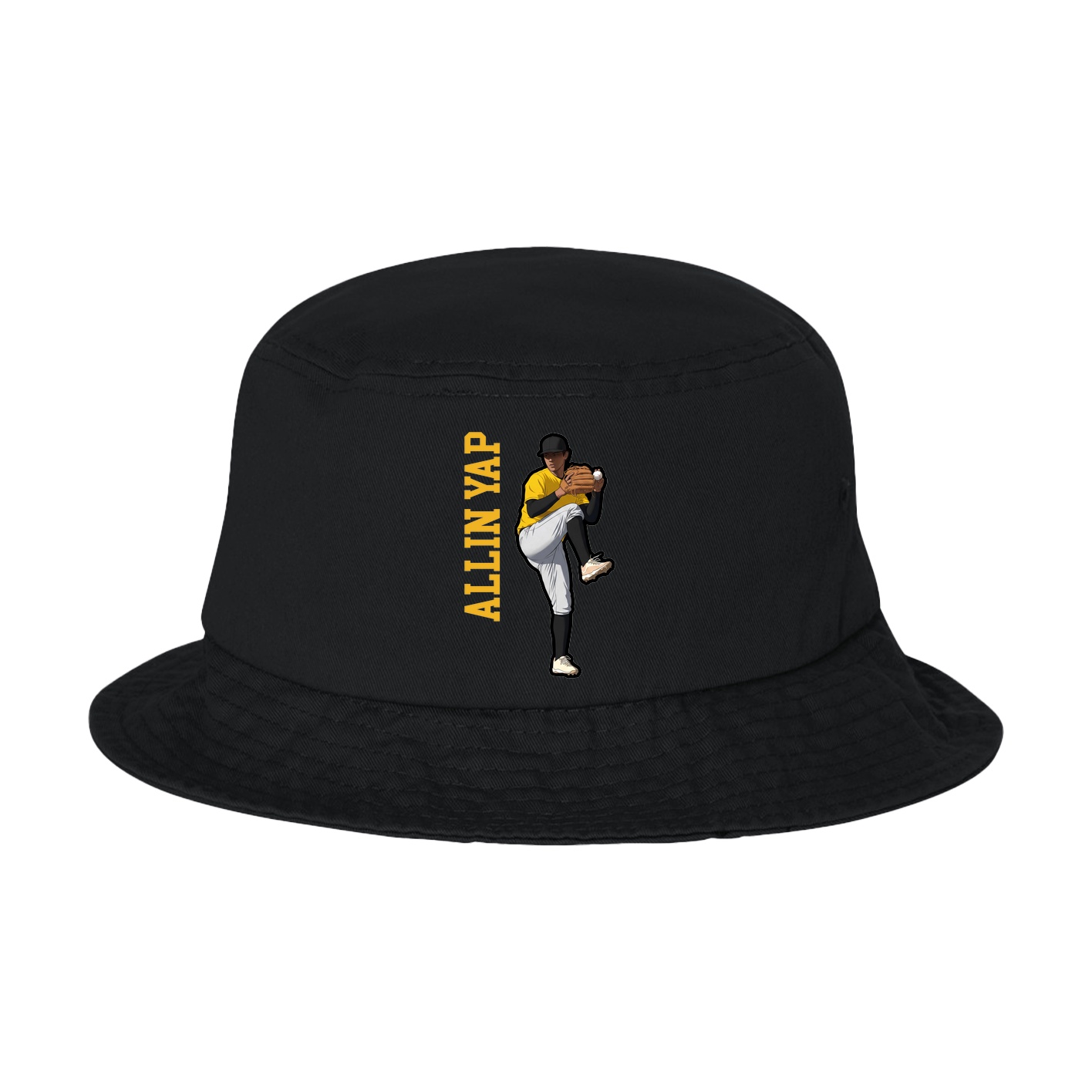 Bucket Cap — Name Vertical in Black