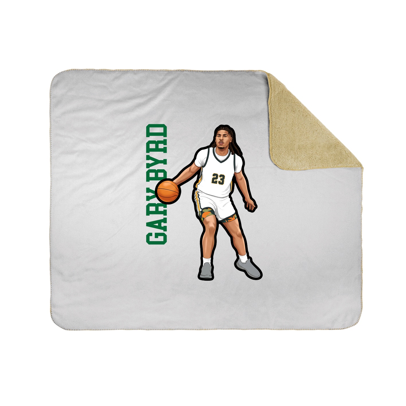 Throw Blanket — Name Vertical in White