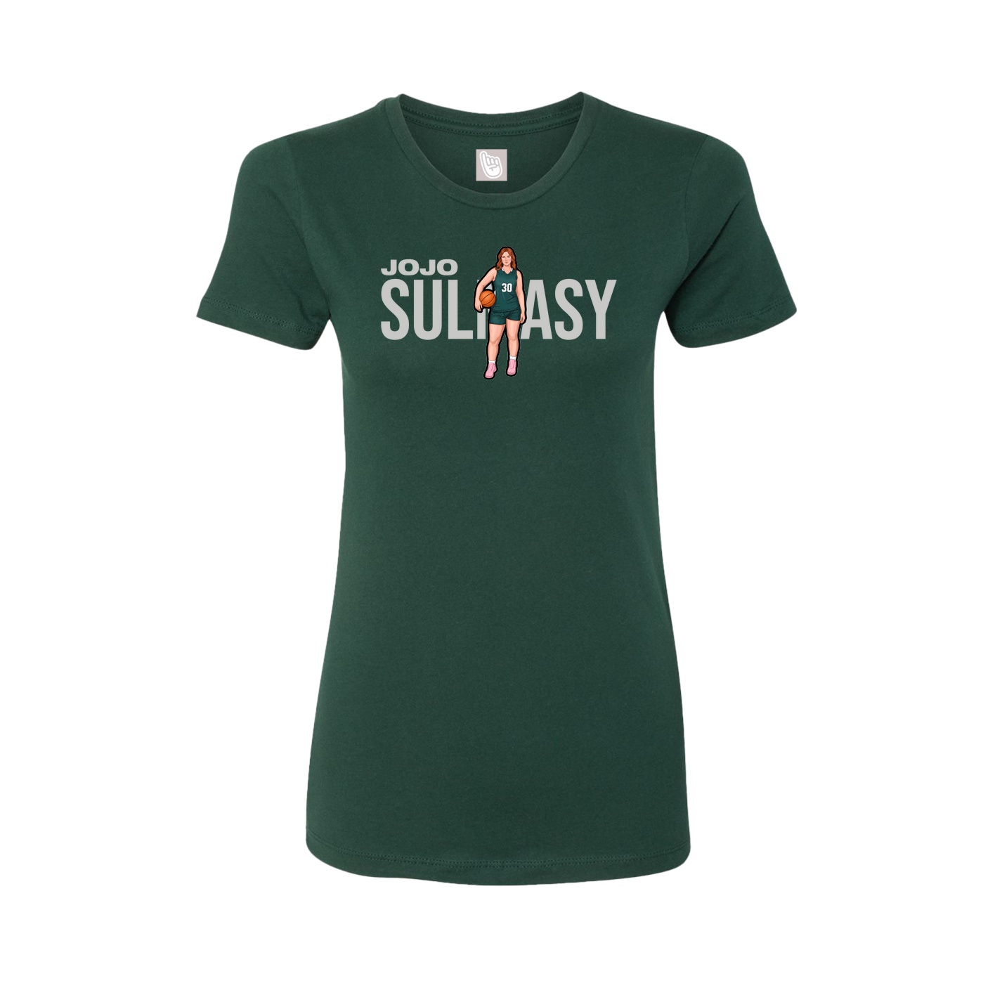 Fitted Women's Tee — Player Name in Green