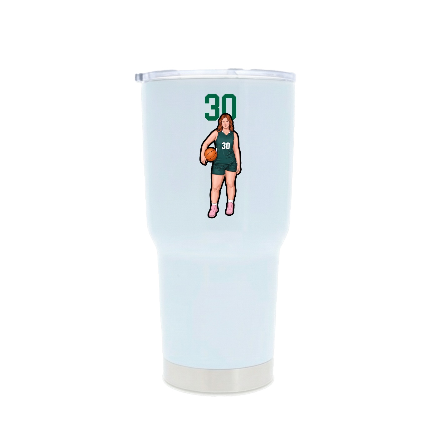 30oz Stainless Steel Tumbler — Number Top in White