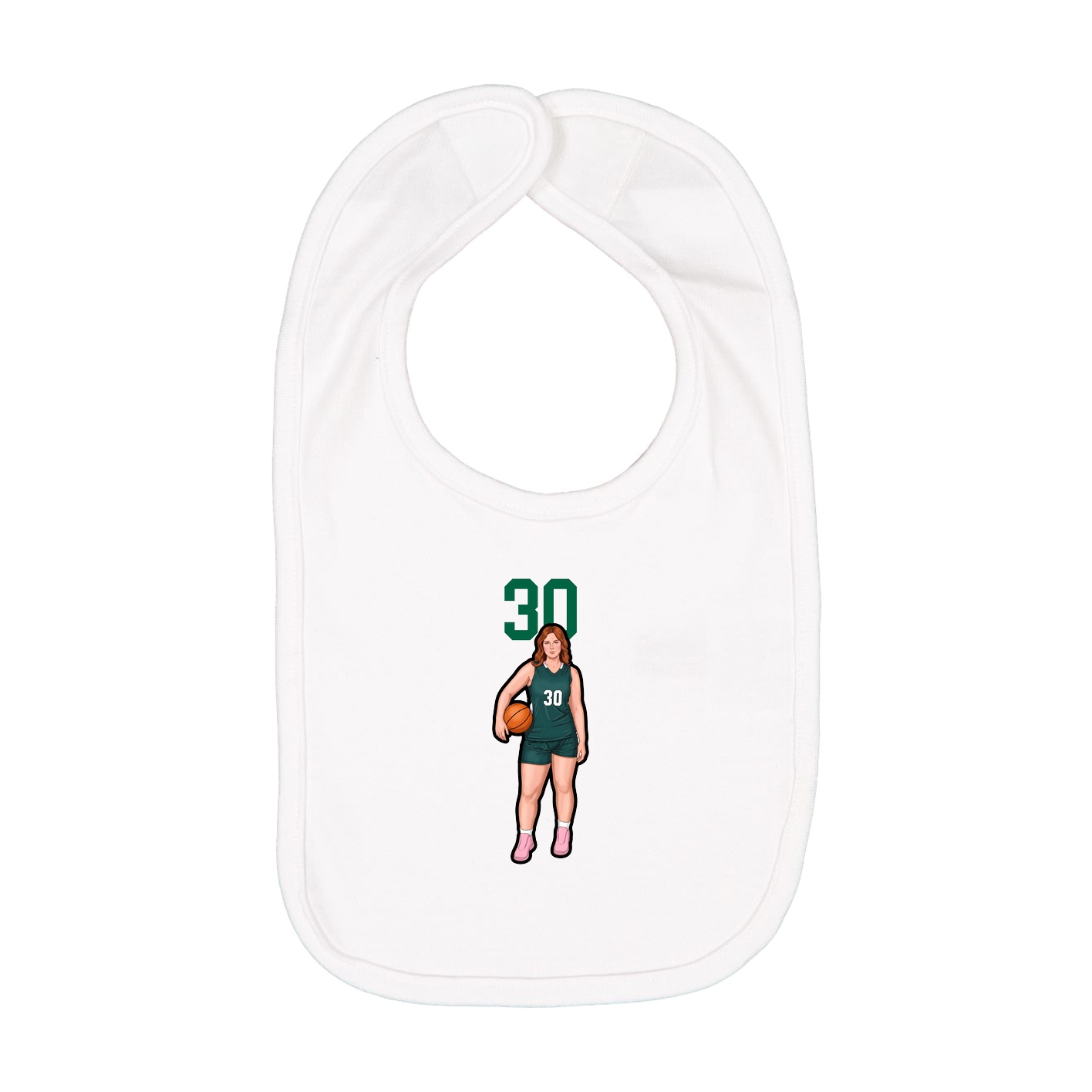 Infant Bib — Number Top in White