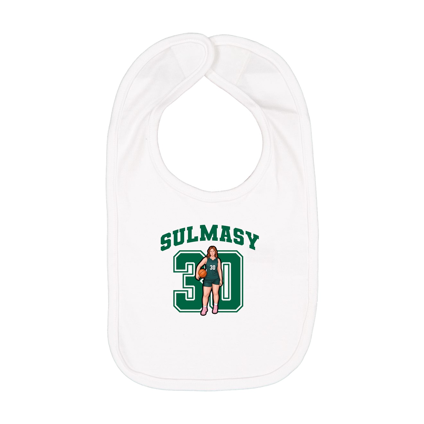 Infant Bib — Number in White