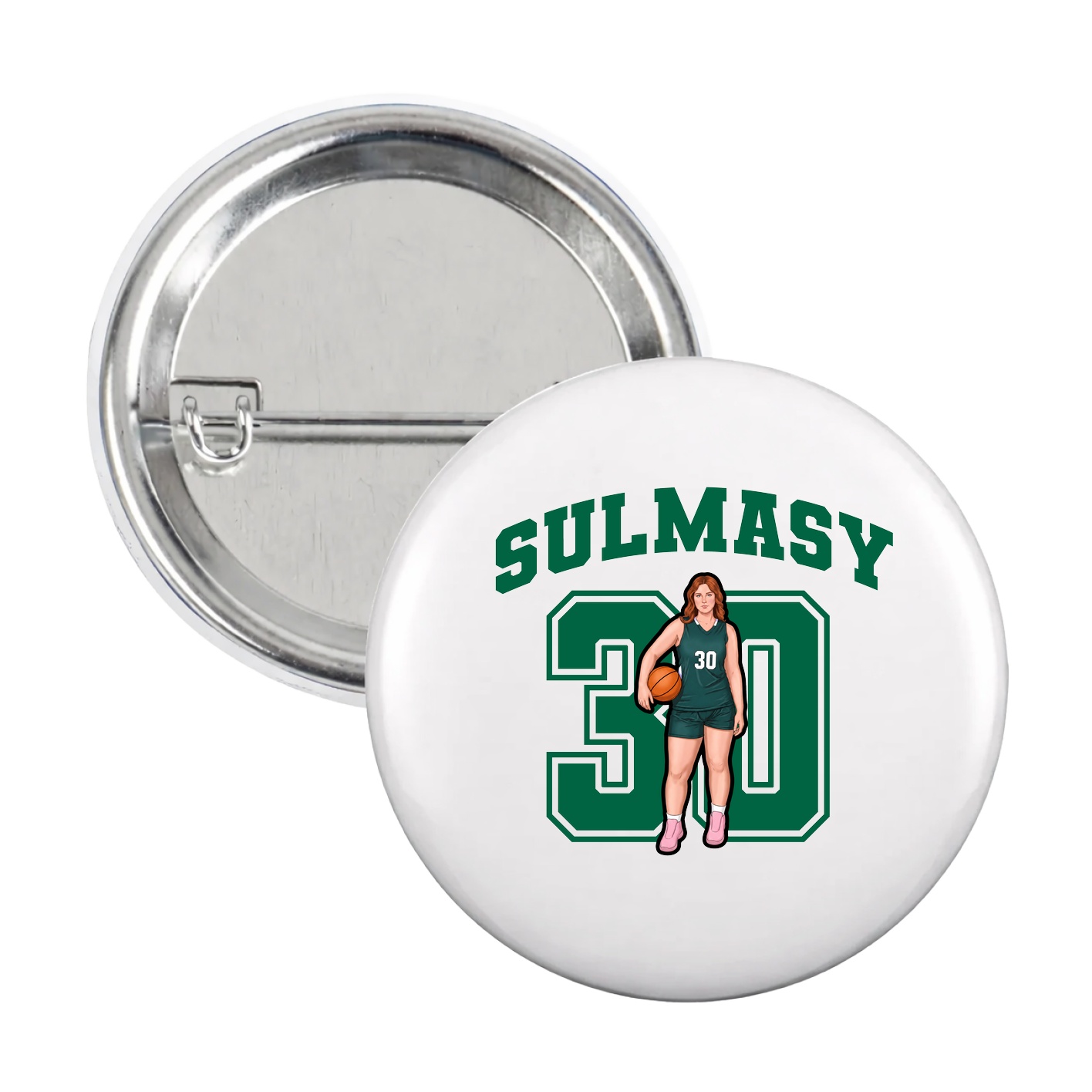 Game Day Button — Number in White
