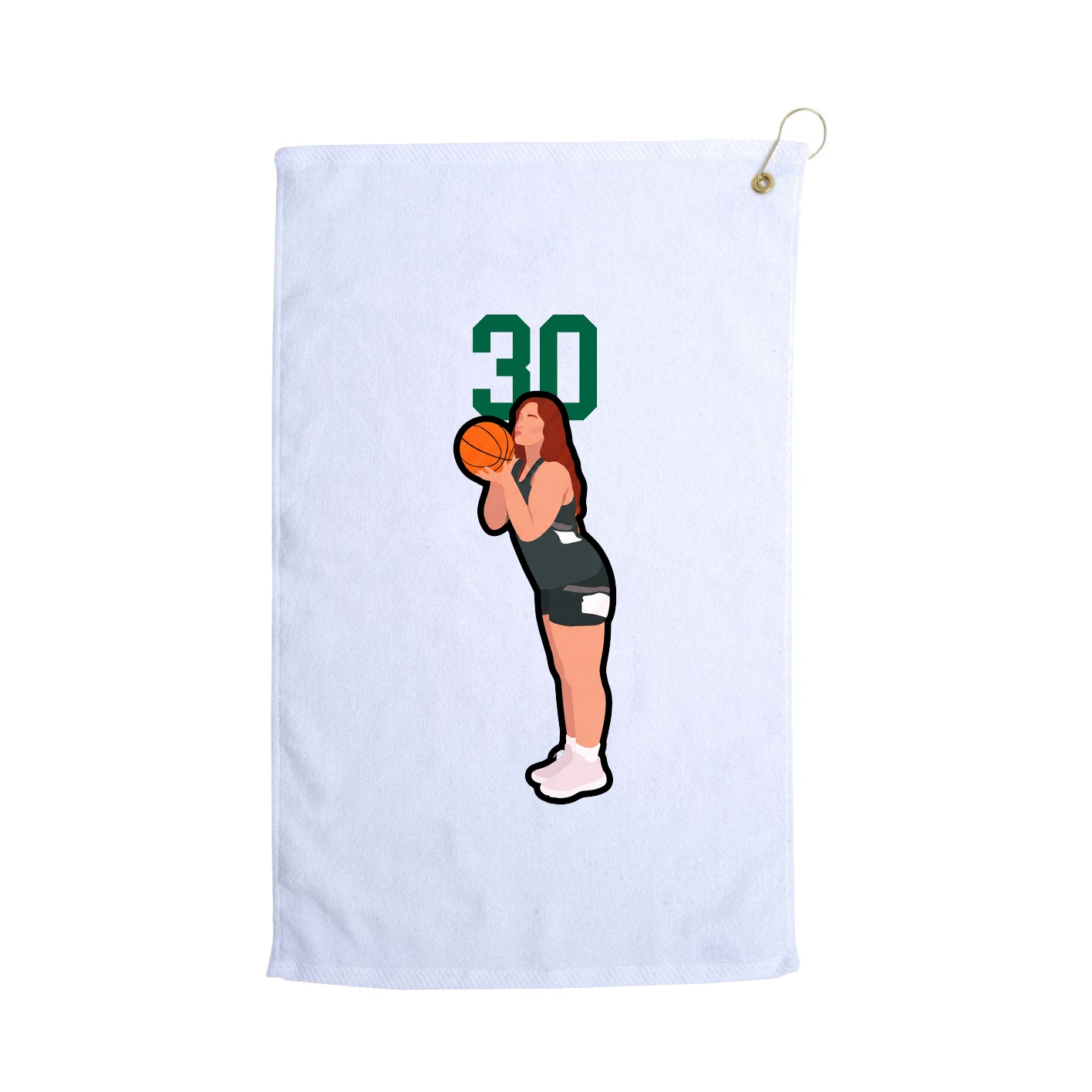 Golf Towel — Number Top in White
