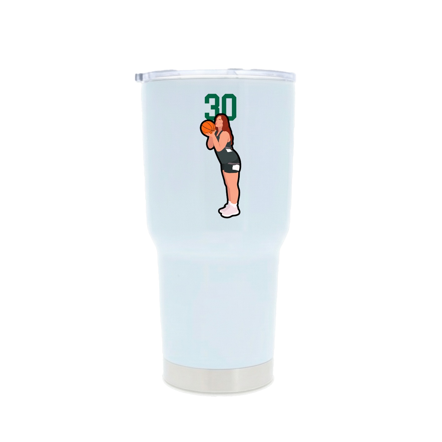 30oz Stainless Steel Tumbler — Number Top in White