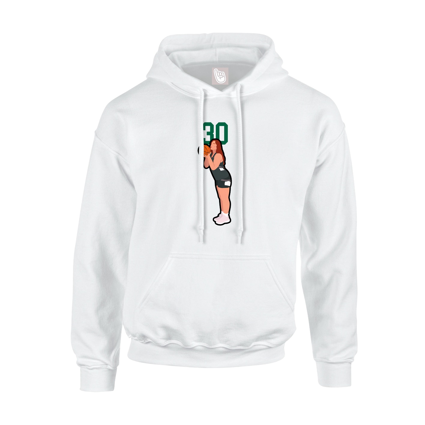 Youth Hoodie — Number Top in White