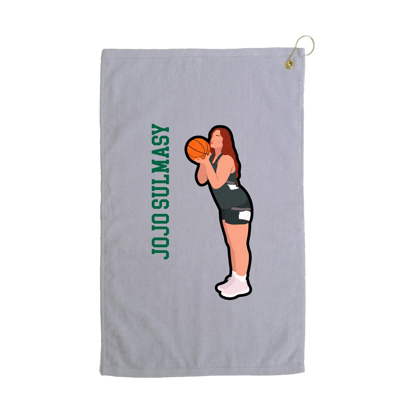 Golf Towel — Name Vertical in Grey