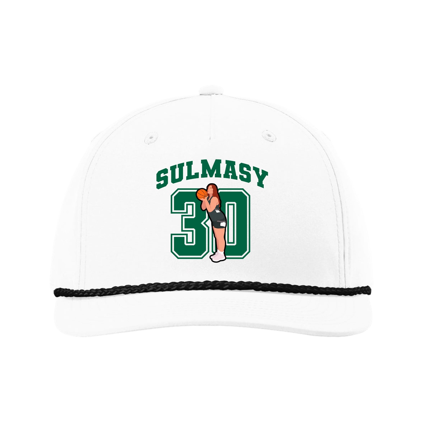 Five-Panel Classic Rope Cap — Number in White