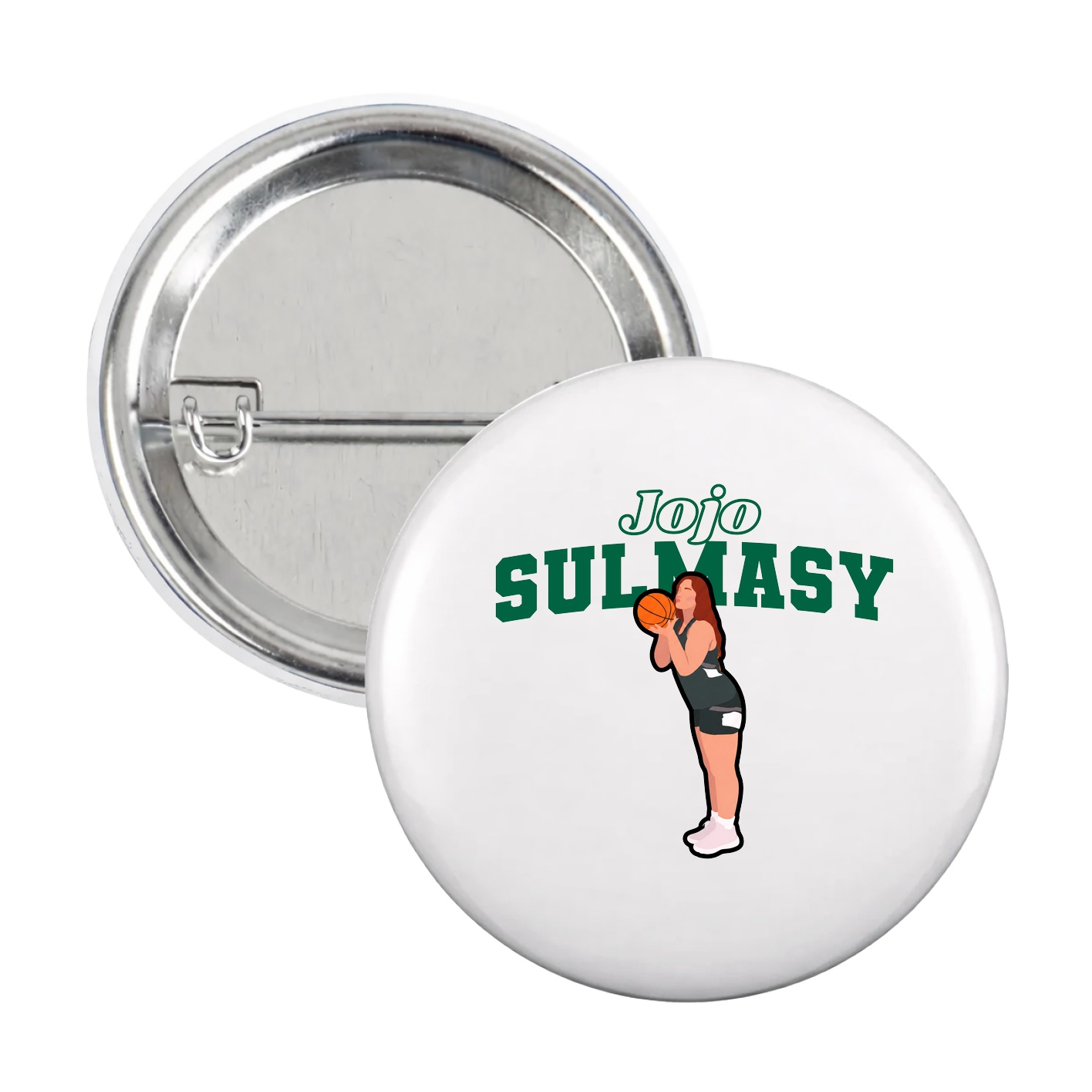 Game Day Button — Name Arch in White
