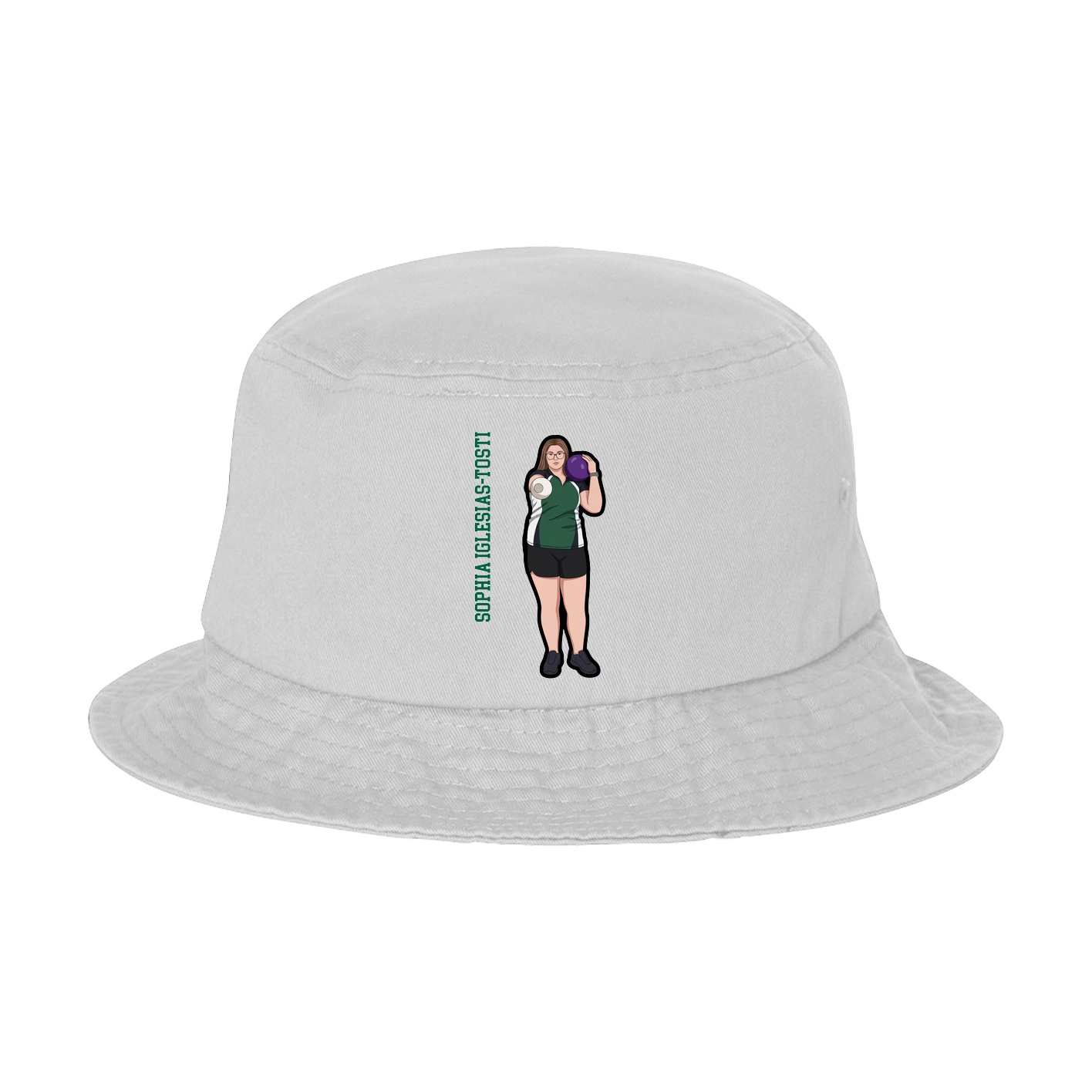 Bucket Cap — Name Vertical in White