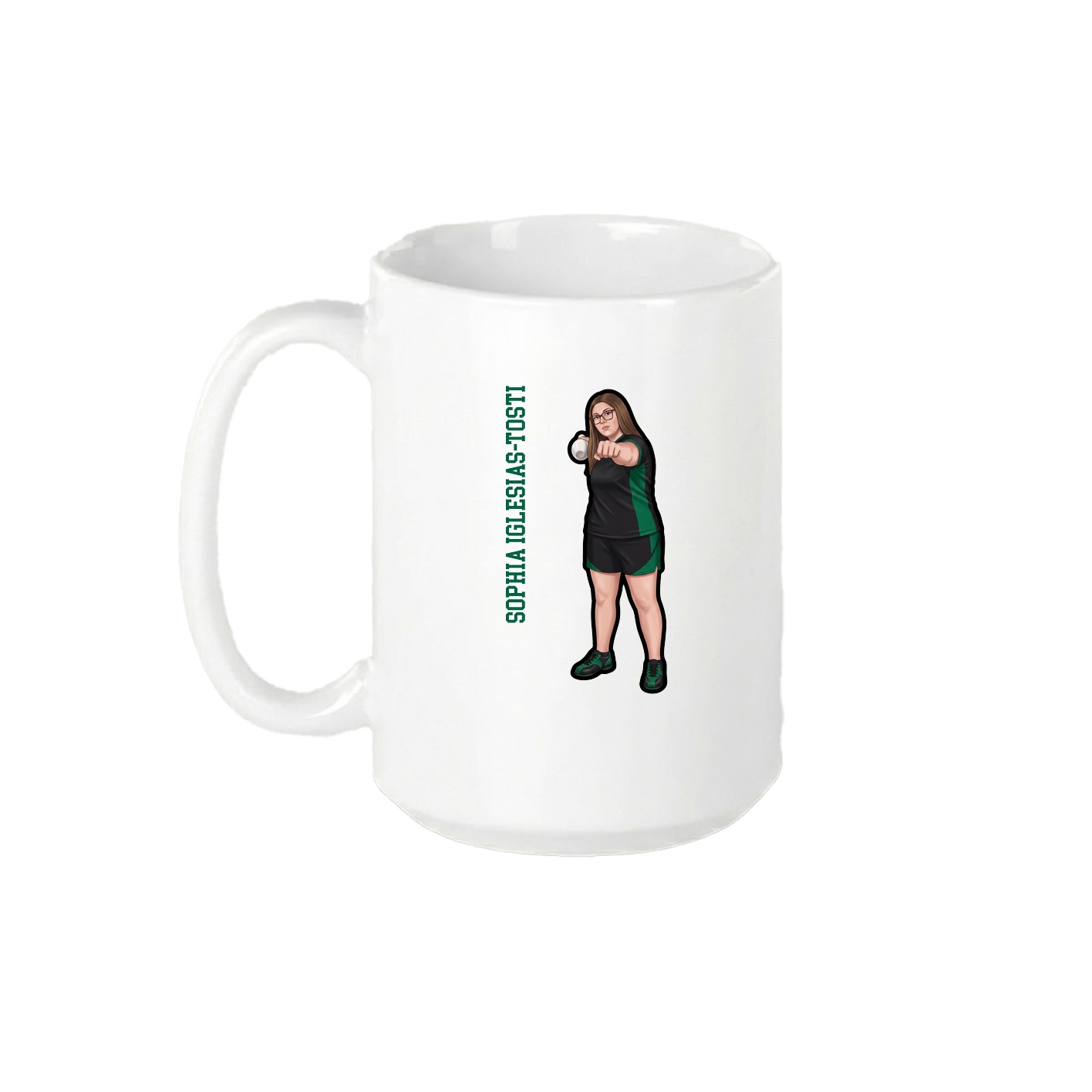 15oz Coffee Mug — Name Vertical in White