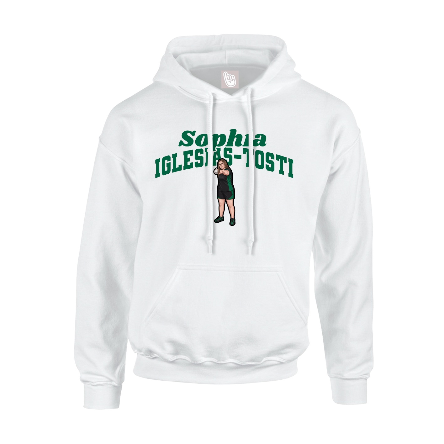 Youth Hoodie — Signature Arch in White