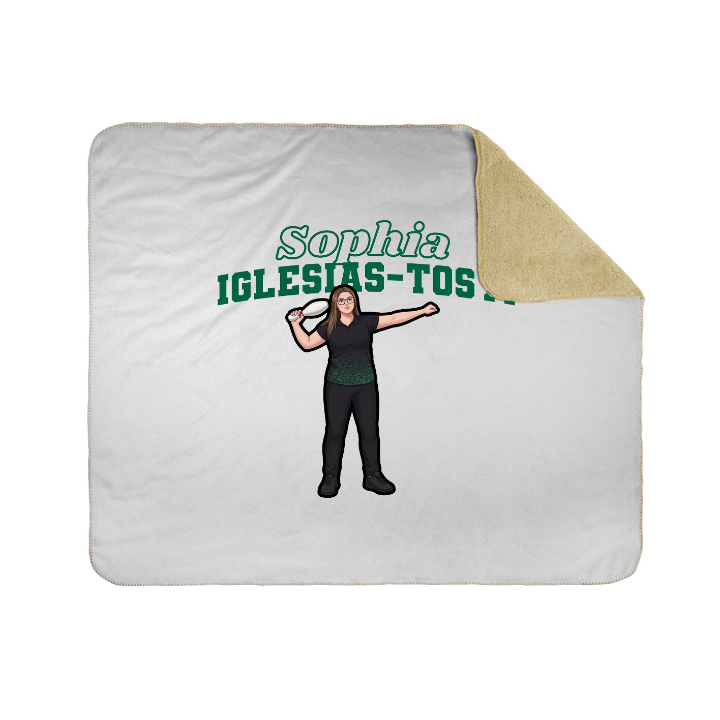 Throw Blanket — Name Arch in White