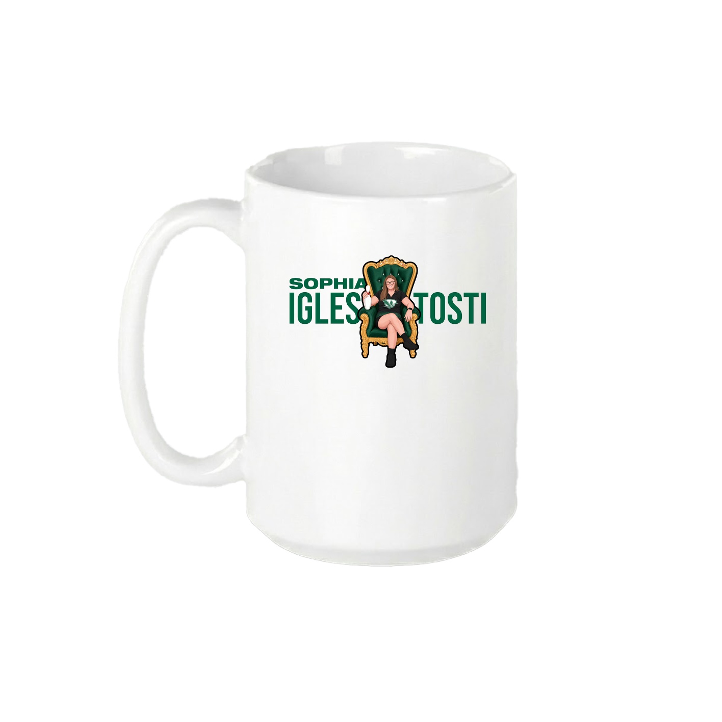 15oz Coffee Mug — Player Name in White