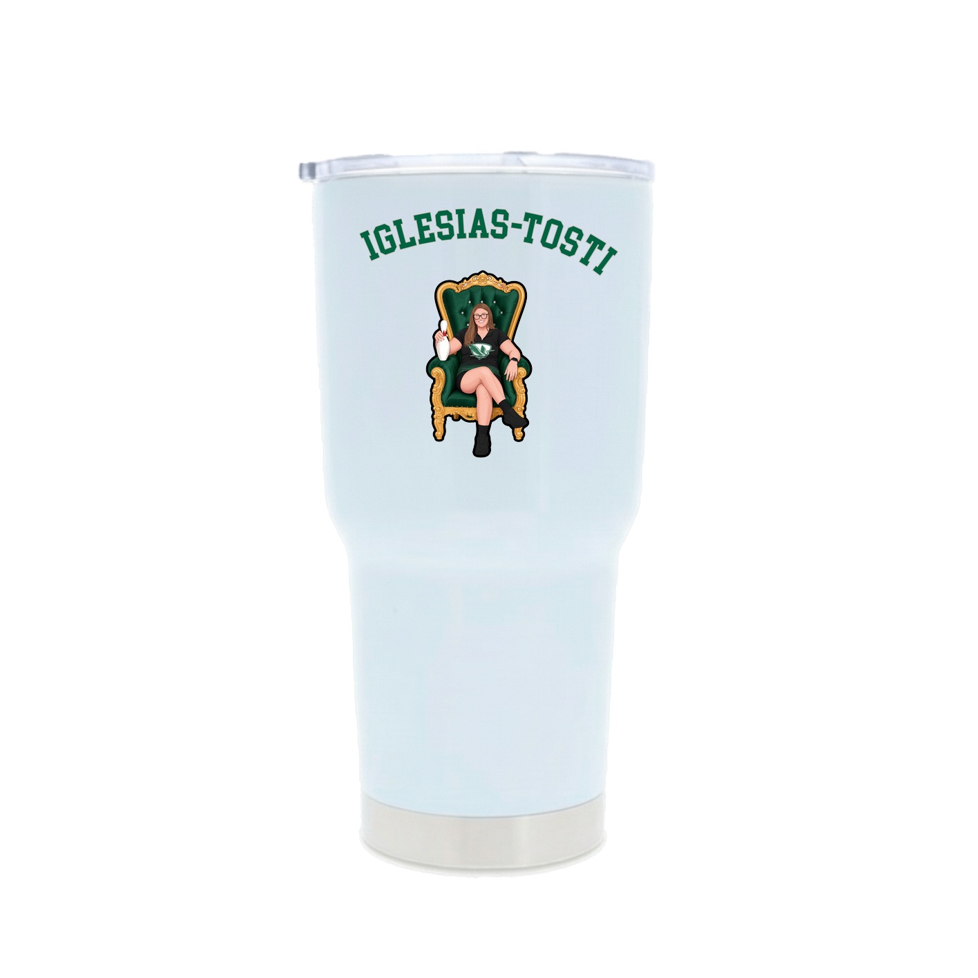 30oz Stainless Steel Tumbler — Shirsey Arch in White
