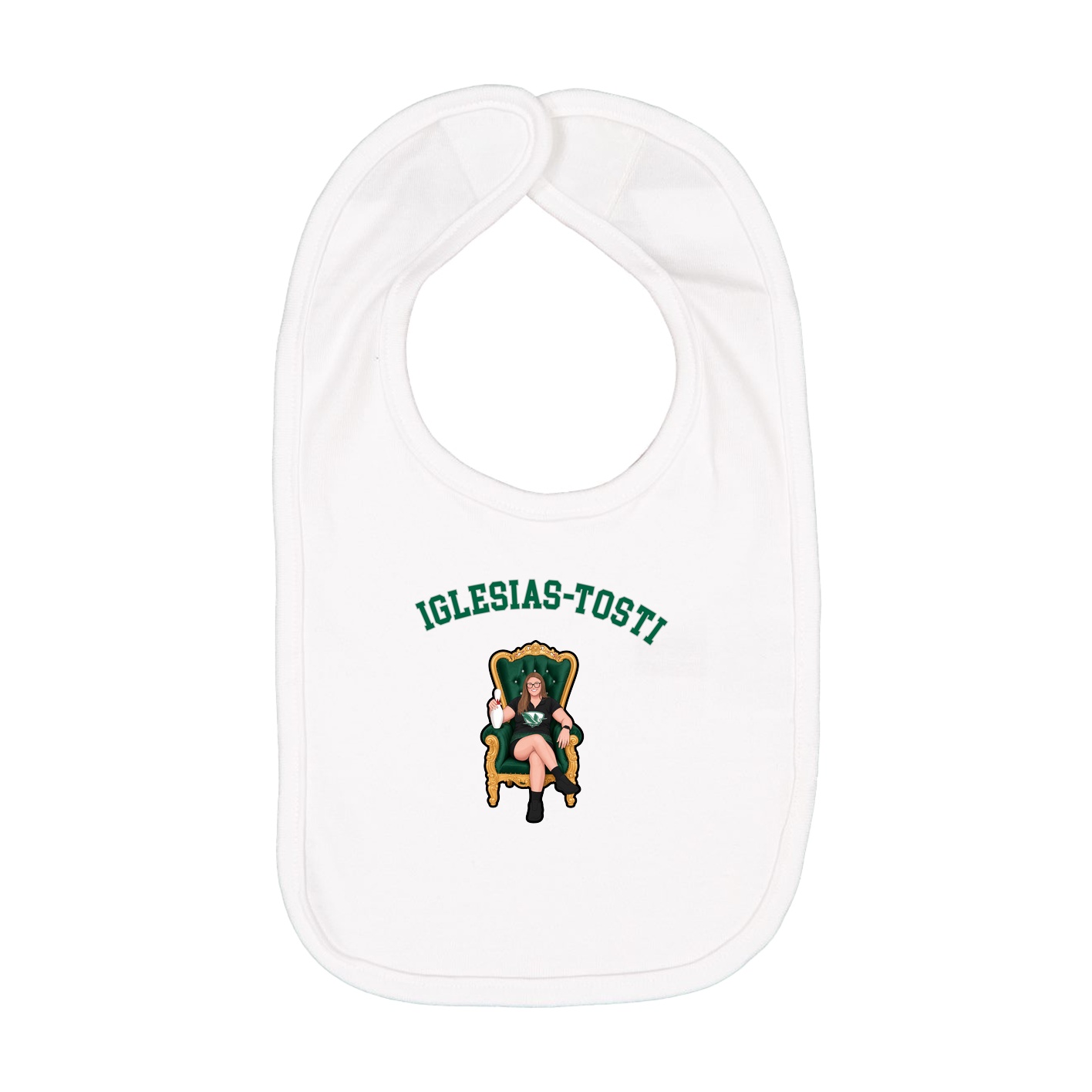 Infant Bib — Shirsey Arch in White